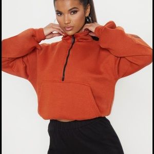 Zip Front Crop Sweatshirt